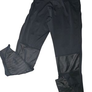 Black Athletic Leggings with Mesh Panels